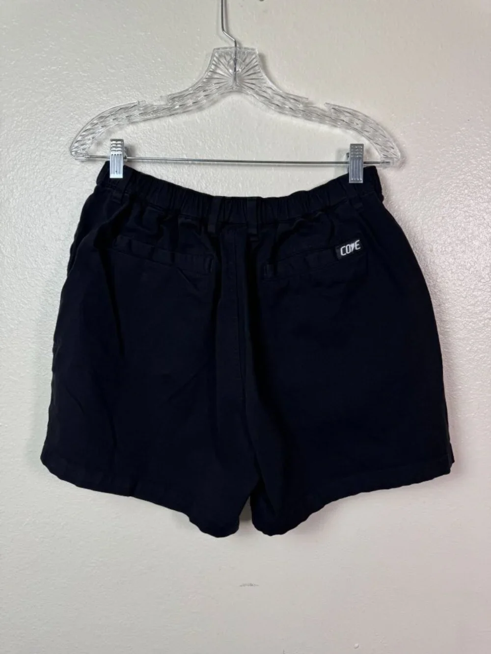 Cove Men Black Casual Elastic Waist Pullon Shorts Size 34 5